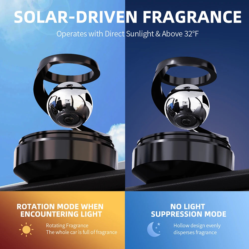 Solar Car Air Freshener Rotating Aromatherapy Diffusing Accessories Interior Durable Perfume Accessorires Men And Women