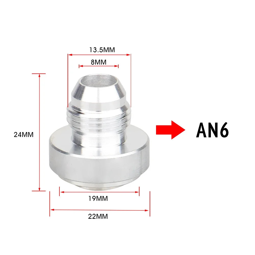Aluminum  Hose Fitting Male Billet AN6 AN8 AN10 AN12 AN16 AN20 Straight Male Weld Fitting Adapter Weld Bung