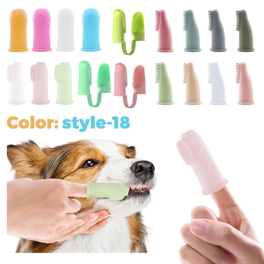 Pet Cat and Dog Silicone Soft Finger Set Toothbrush Teeth Cleaning Bad Breath Care Nontoxic Silicone Tooth Brush Tool Toothbrush