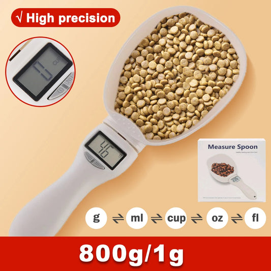 Pet Food Scale Spoon Dog Cat Feeding Bowl Kitchen Scale Spoon With Led Display Electronic Measure Cup Portable Pets Accessories