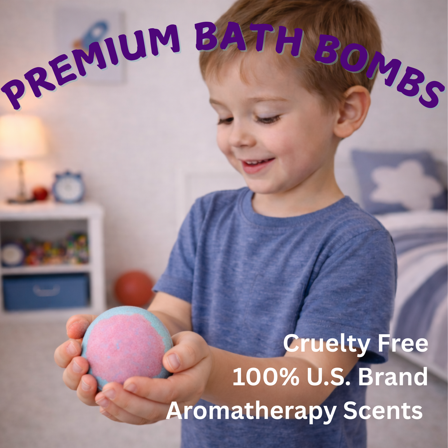 EvolutionUSA 1pc Space Bath Bomb for Boys & Girls, Planet Bath Ball with Toy Hidden Inside, Organic Hypoallerganic Childrens Bathbomb, Cosmic Fun Space Surprise, Gift Set Birthday, Christmas, Easter