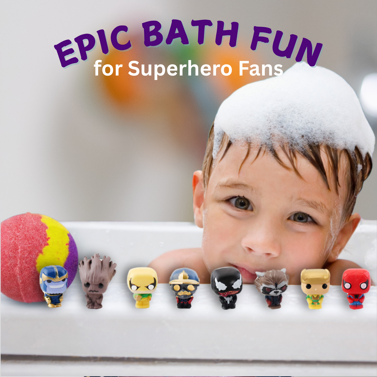EvolutionUSA 1pc Red Epic Superhero Bath Bombs for Kids, Super Hero Bath Bomb with Toy Inside, Lush Childrens Bathbomb, Organic Bathbomb with Surprise Inside, Fizzy Fun Superhero Bath Ball