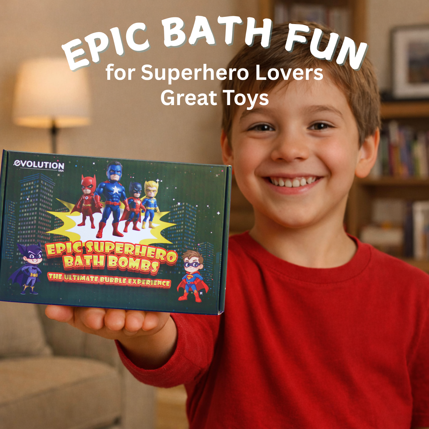 EvolutionUSA Epic Superhero Bath Bombs for Kids, 6pc Super Hero Bath Bombs with Toy Inside Bathbombs, Spiderman Bathbomb with Surprise Inside, Bath Balls for Marvel Lovers, Easter Childrens Bath Bomb
