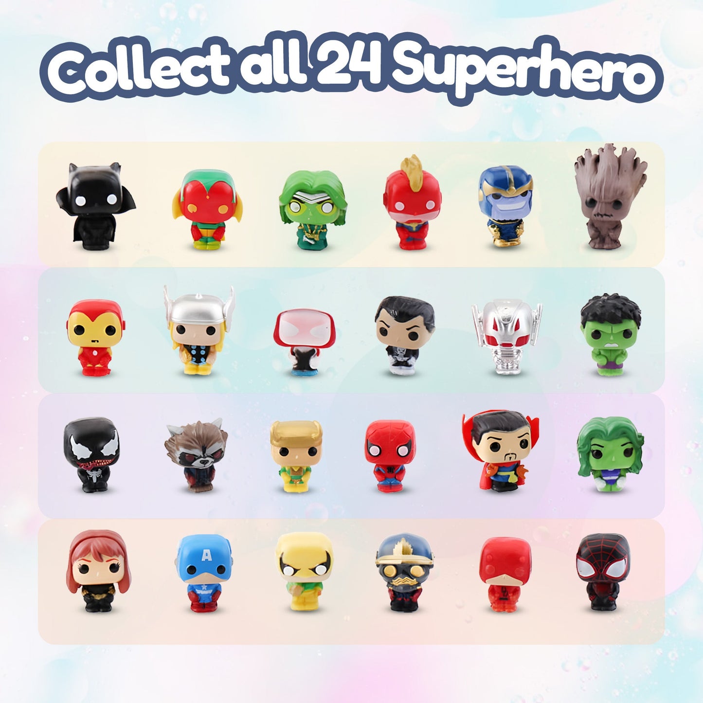 EvolutionUSA Epic Superhero Bath Bombs for Kids, 6pc Super Hero Bath Bombs with Toy Inside Bathbombs, Spiderman Bathbomb with Surprise Inside, Bath Balls for Marvel Lovers, Easter Childrens Bath Bomb