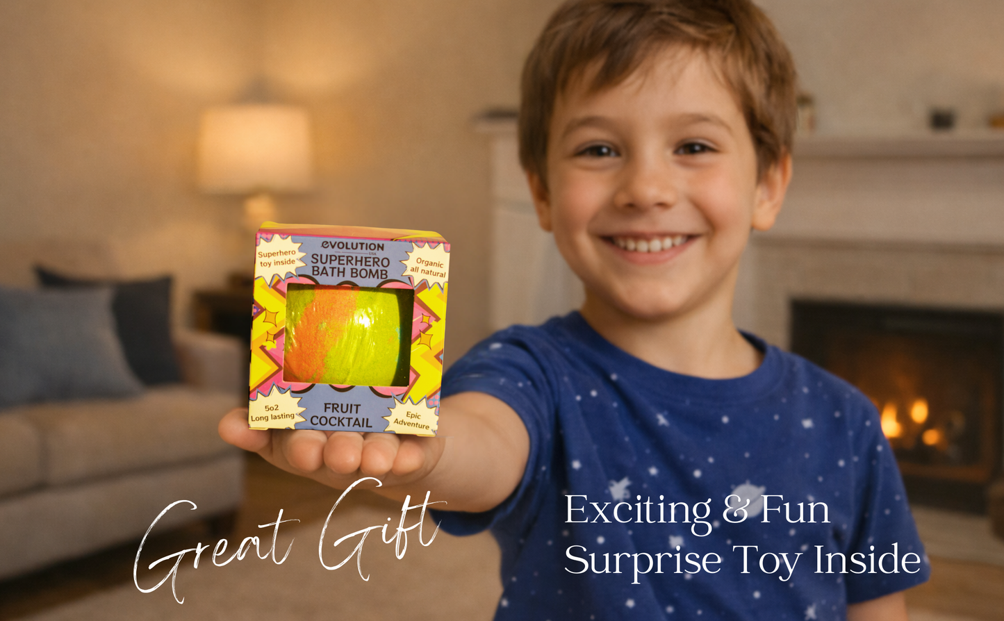 EvolutionUSA 1pc Green Epic Superhero Bath Bombs for Kids, Super Hero Bath Bomb with Toy Inside, Lush Children Bathbomb, Organic Bathbomb with Surprise Inside, Fizzy Fun Superhero Bath Ball
