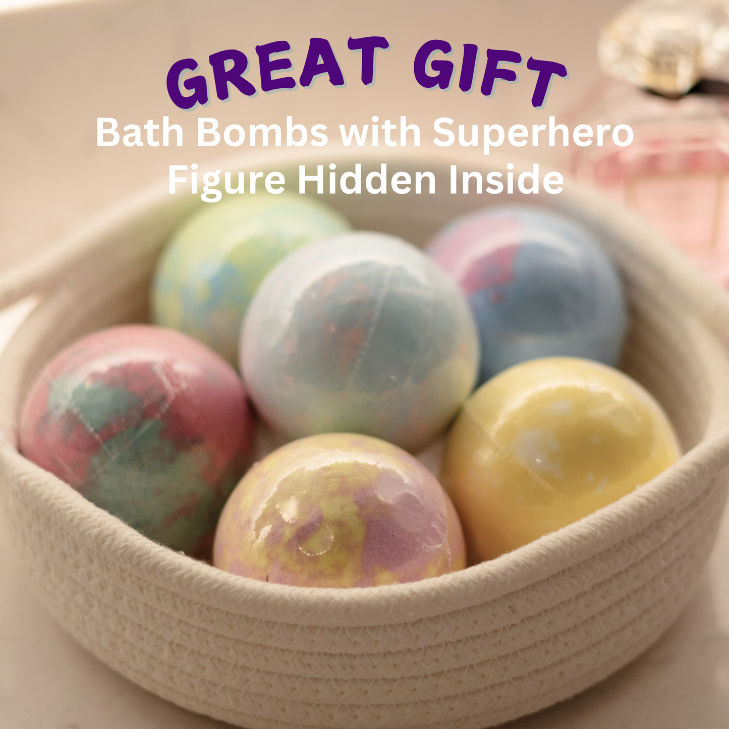 EvolutionUSA Epic Superhero Bath Bombs for Kids, 6 Super Hero Bath Bombs with Toy Inside Bathbombs, Spiderman Bathbomb with Surprise Inside, Bath Balls for Marvel Lovers, Easter Childrens Bath