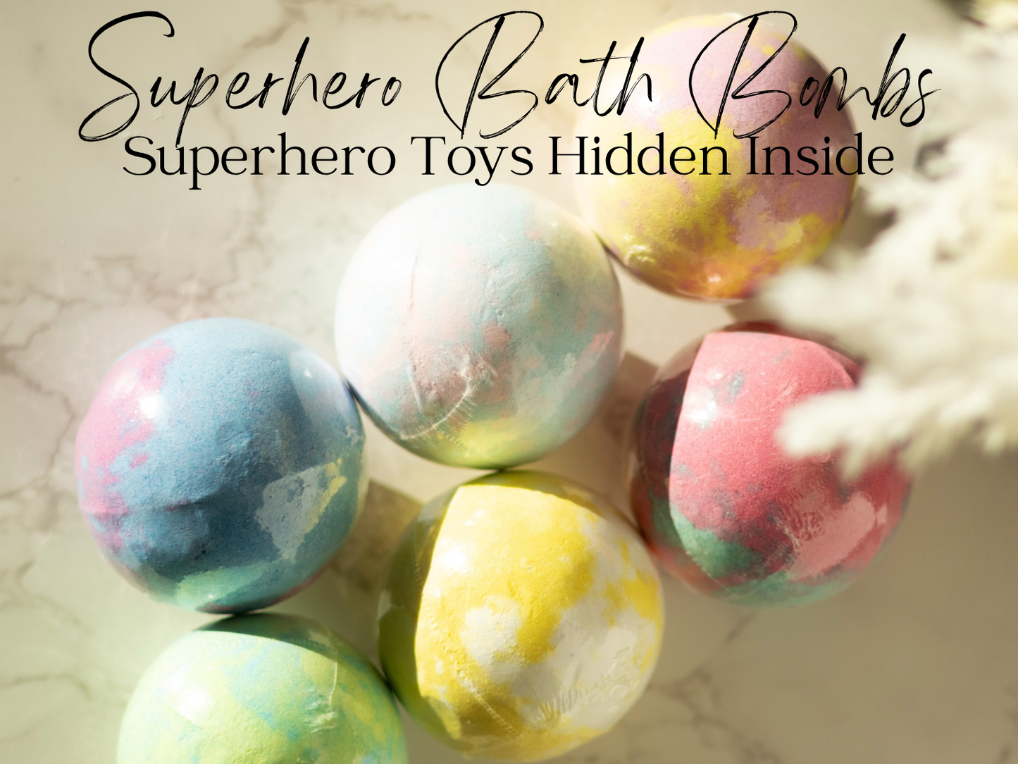 EvolutionUSA Epic Superhero Bath Bombs for Kids, 6 Super Hero Bath Bombs with Toy Inside Bathbombs, Spiderman Bathbomb with Surprise Inside, Bath Balls for Marvel Lovers, Easter Childrens Bath