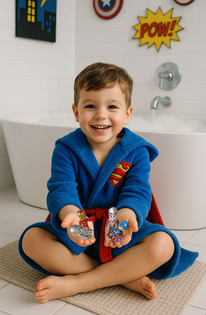 EvolutionUSA Epic Superhero Bath Bombs for Kids, 6 Super Hero Bath Bombs with Toy Inside Bathbombs, Spiderman Bathbomb with Surprise Inside, Bath Balls for Marvel Lovers, Easter Childrens Bath
