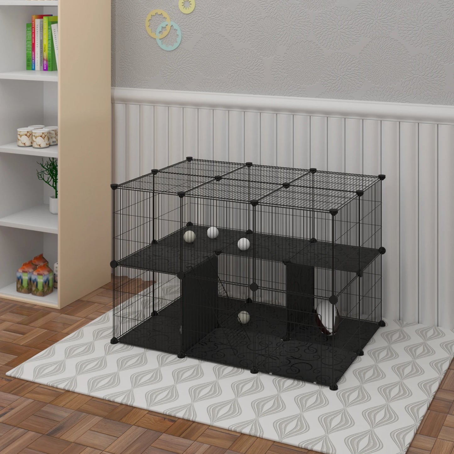 DIY Pet Playpen Dog Cage Cat Fences Puppy Kennel House Animal Rabbit Guinea Pig Playing Sleeping Room Exercise Training