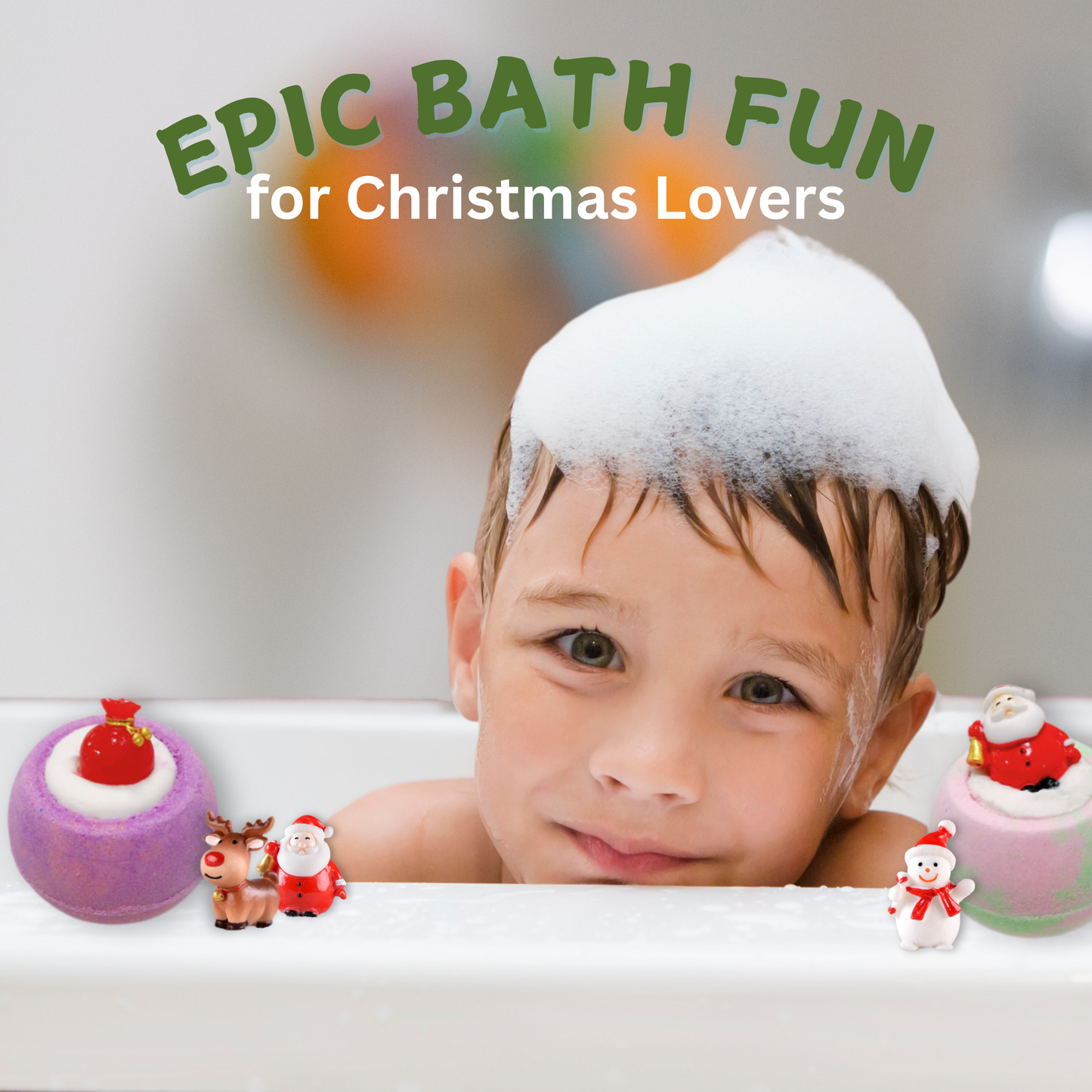 EvolutionUSA - 12 Christmas Bath Bombs for Kids, Holiday Bath Bombs with Surprise Inside, Perfect Christmas Stocking Stuffers or Festive Holiday Bathombs Set, Natural & Hypoallergenic Bath Ball Set