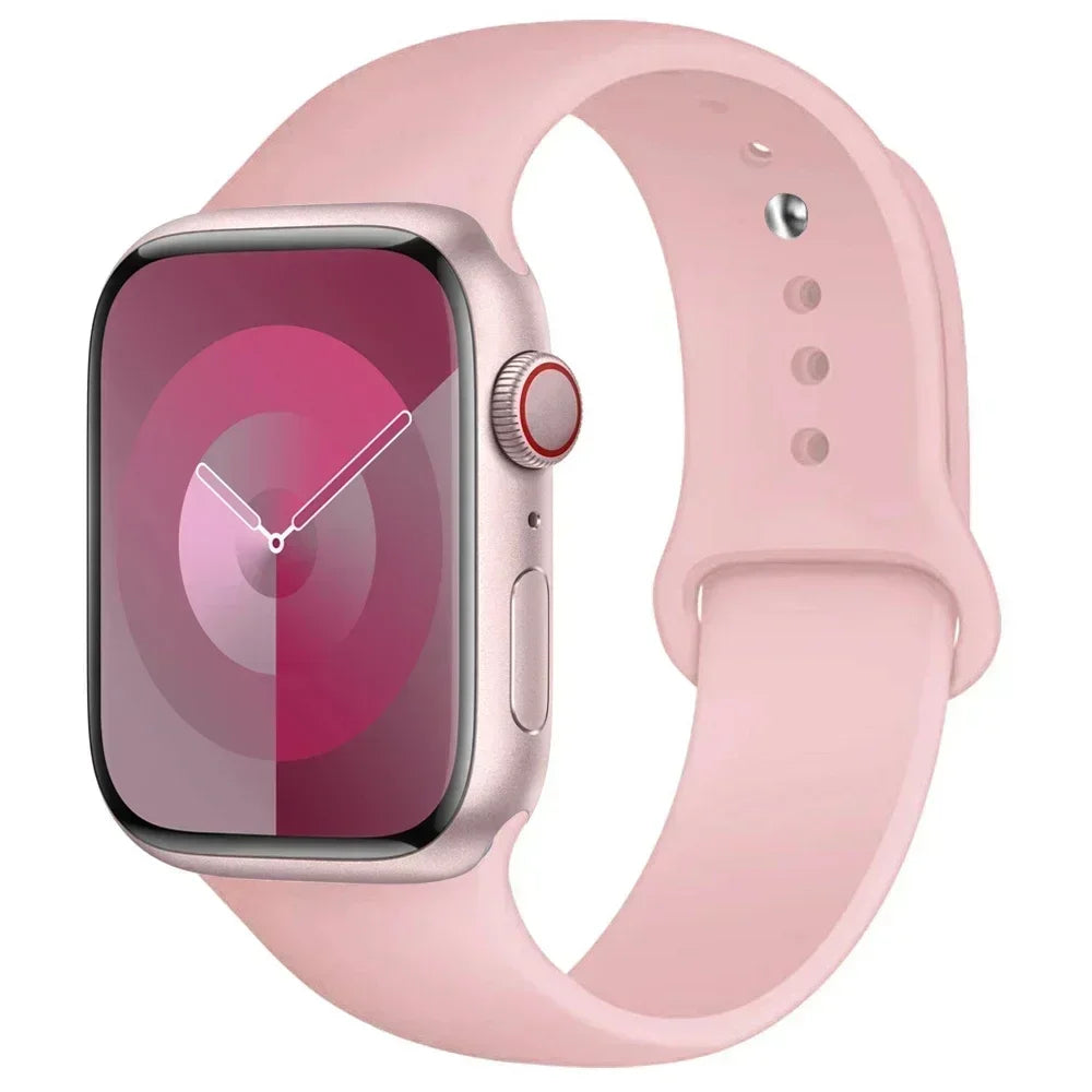 Silicone Band For Apple Watch strap 44mm 45mm 40mm 41mm 42-46mm sport bracelet iwatch series 8 7 6 5 4 9 10 11 SE-Ultra 2/3 49mm