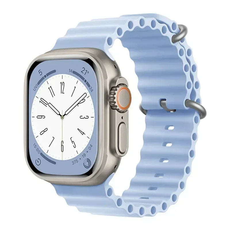 Silicone Ocean band for Apple Watch straps 45mm 46mm 40mm Ultra 2 49mm 44mm 41mm 38-42mm sport bracelet series 10 9 8 7 6 5 4 SE