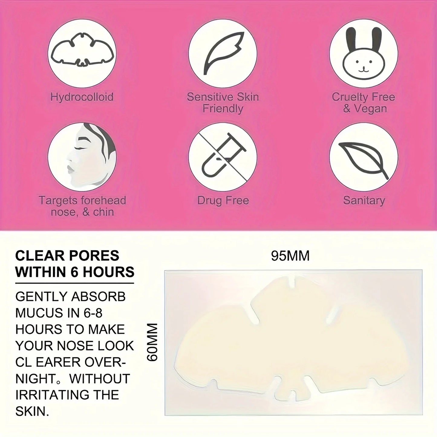 1 pcs Nose sticker, mild and non-irritating acne sticker, covering acne flaws, waterproof and breathable.