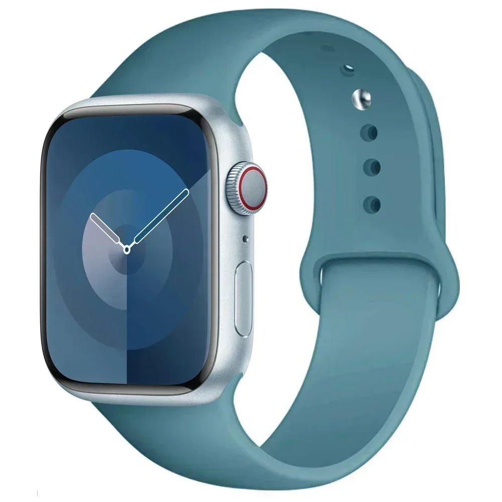 Silicone Band For Apple Watch strap 44mm 45mm 40mm 41mm 42-46mm sport bracelet iwatch series 8 7 6 5 4 9 10 11 SE-Ultra 2/3 49mm
