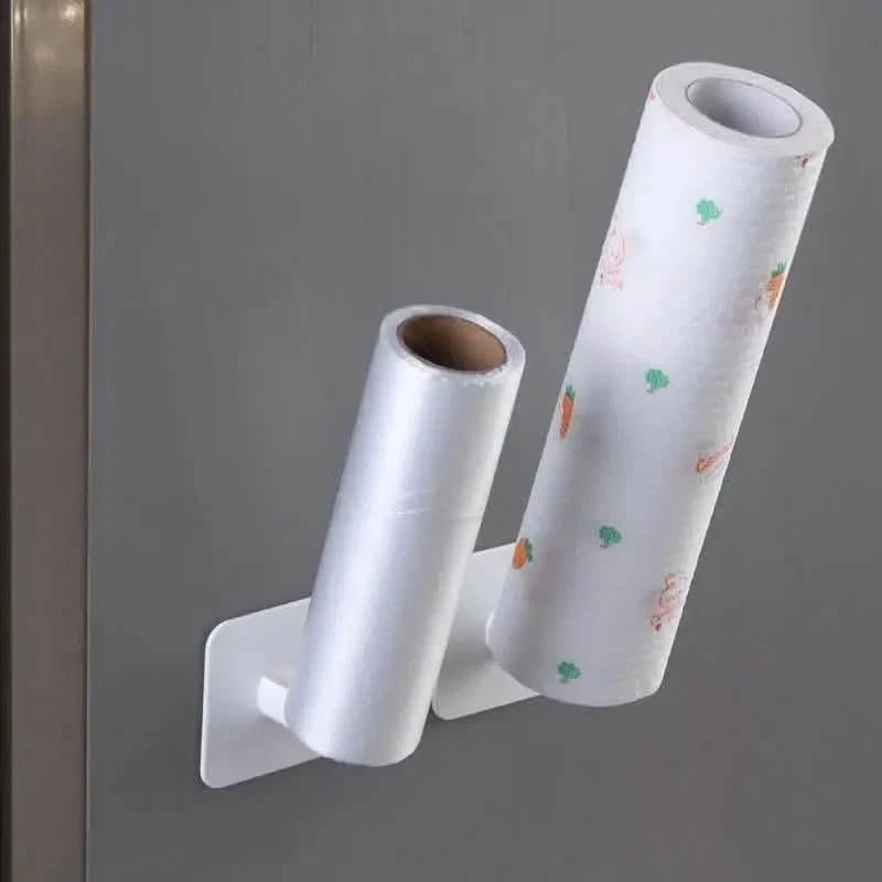 4-Pack: Adhesive Toilet Paper Holder, Wall Mount, White & Black