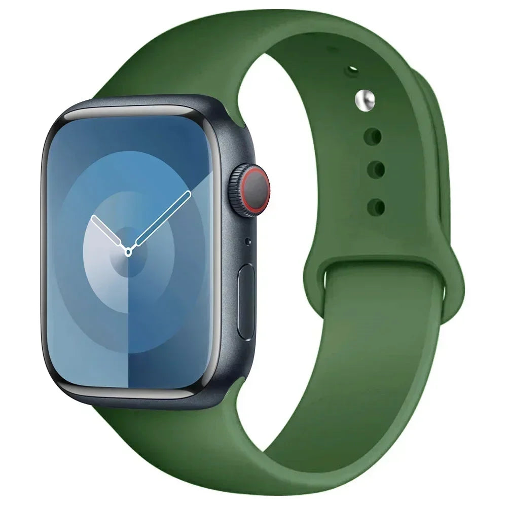 Silicone Band For Apple Watch strap 44mm 45mm 40mm 41mm 42-46mm sport bracelet iwatch series 8 7 6 5 4 9 10 11 SE-Ultra 2/3 49mm