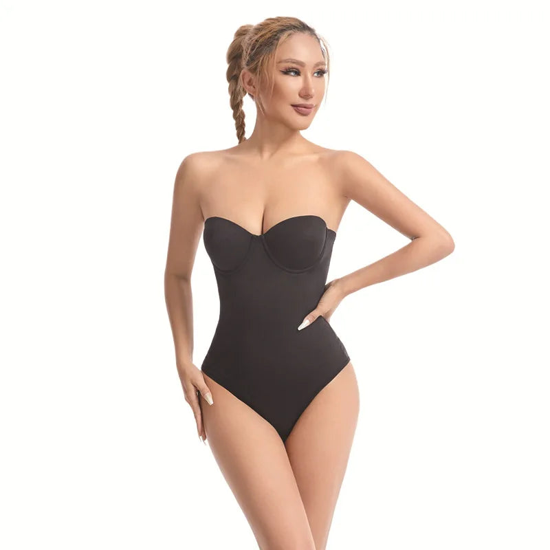 Cross-Border Plus Size Seamless One-Piece Shapewear Dress Special Strapless Corset Waist Cincher Hip Lifter with Bra