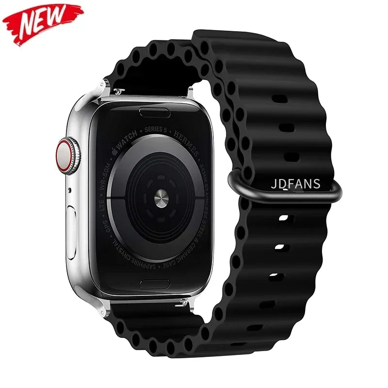 Ocean strap For Apple Watch Ultra 2 Band 49mm 10 9 8 7 45mm 41mm Silicone Bracelet Wristband iWatch 6 5 4 3 SE 44mm 40 42mm band