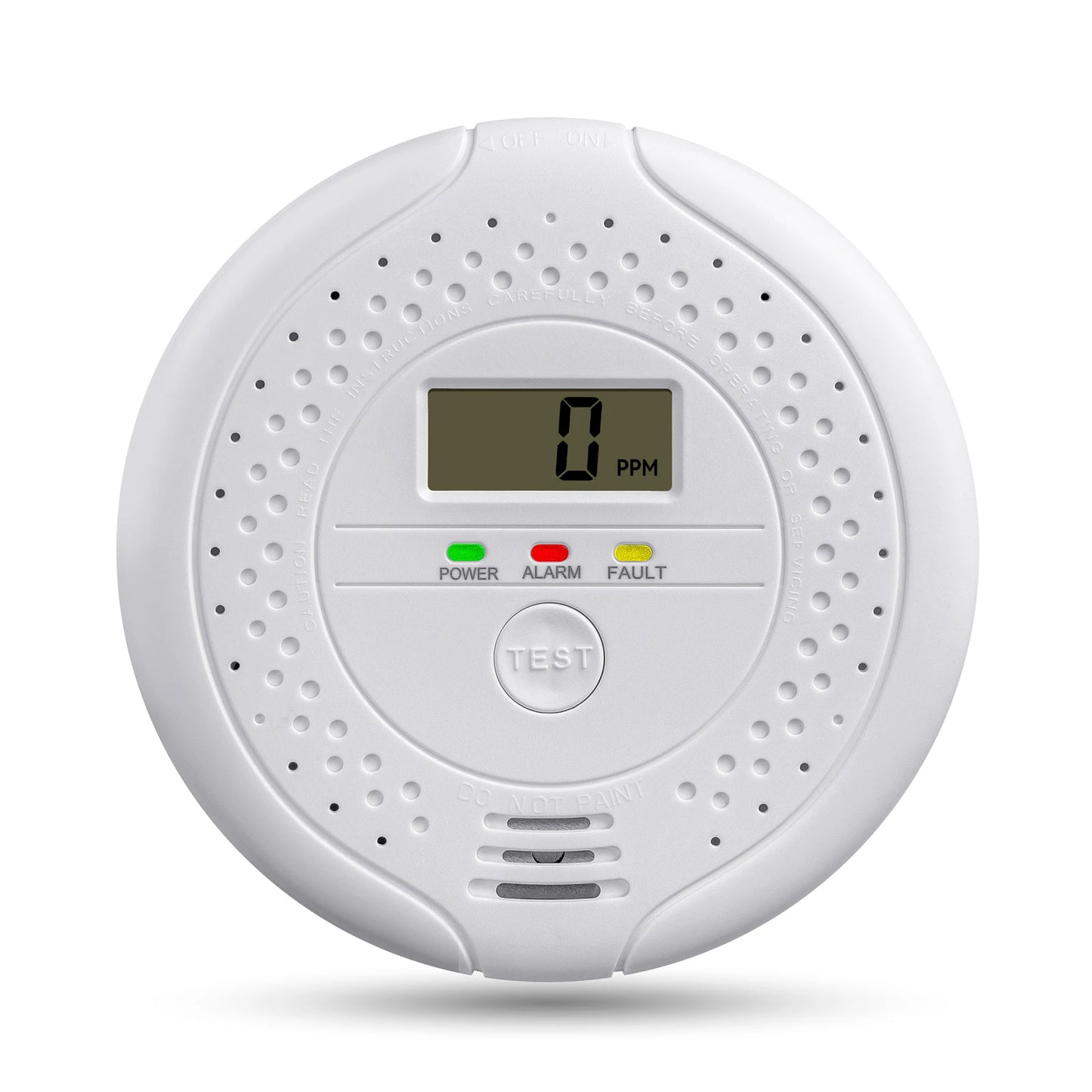 Digital CO Gas Monitor Alarm Detector Audible and Visual Alarm Battery Powered Portable CO Detector for Home Warehouse