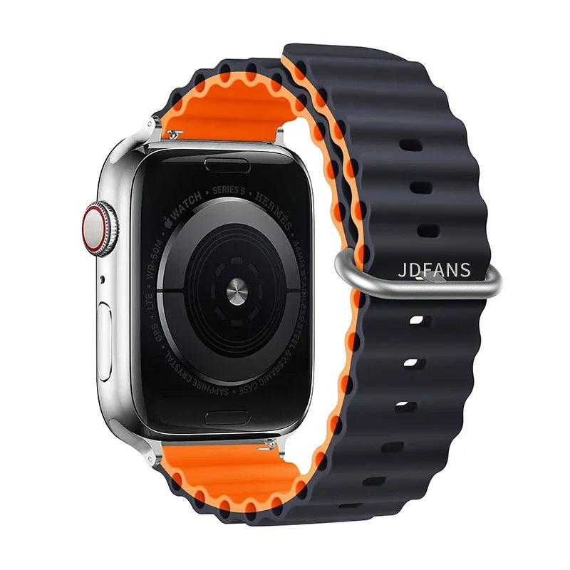 Ocean strap For Apple Watch Ultra 2 Band 49mm 10 9 8 7 45mm 41mm Silicone Bracelet Wristband iWatch 6 5 4 3 SE 44mm 40 42mm band