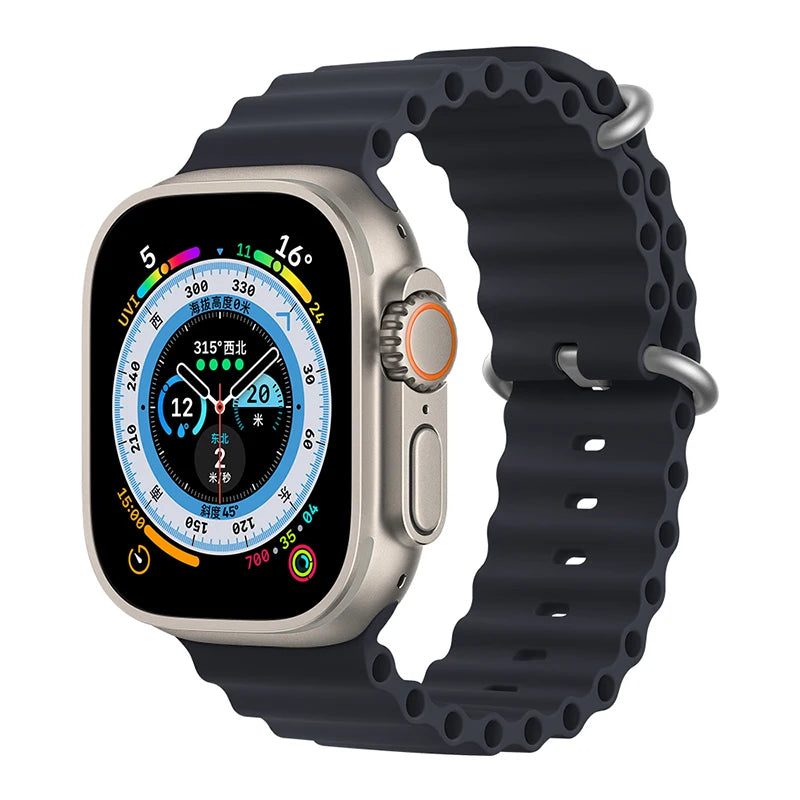 Silicone Ocean band for Apple Watch straps 45mm 46mm 40mm Ultra 2 49mm 44mm 41mm 38-42mm sport bracelet series 10 9 8 7 6 5 4 SE