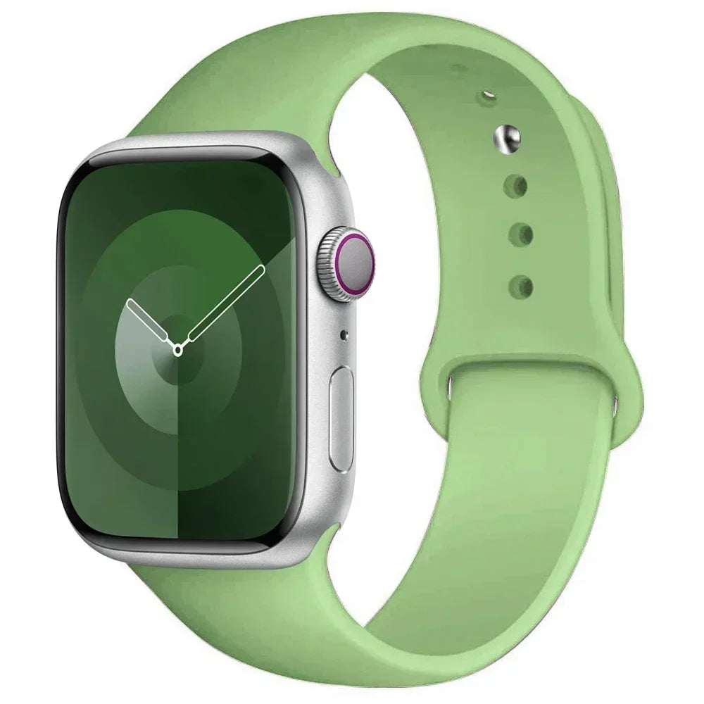 Silicone Band For Apple Watch strap 44mm 45mm 40mm 41mm 42-46mm sport bracelet iwatch series 8 7 6 5 4 9 10 11 SE-Ultra 2/3 49mm