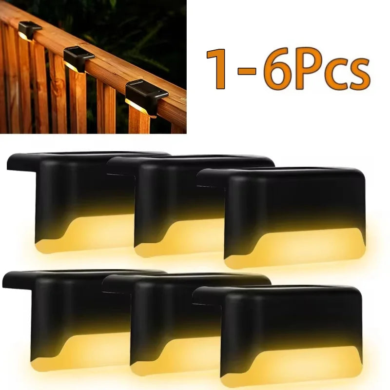 Solar Deck Lights 1-6 PacK Outdoor Step Lights Waterproof Led Solar Lamp For Stairs Railing Step Fence Yard Patio and Pathway
