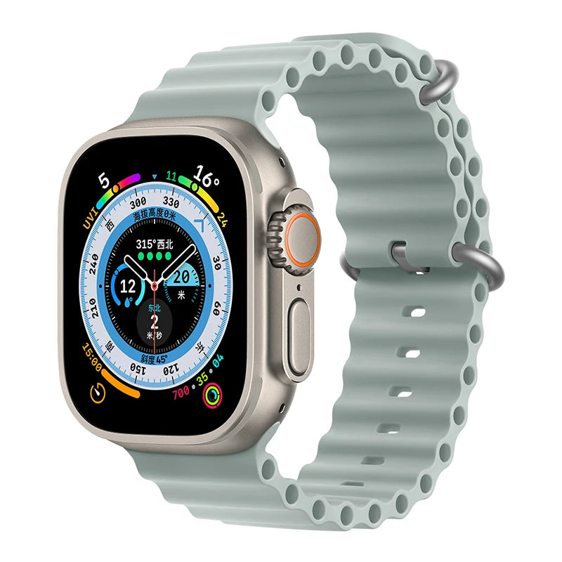 Silicone Ocean band for Apple Watch straps 45mm 46mm 40mm Ultra 2 49mm 44mm 41mm 38-42mm sport bracelet series 10 9 8 7 6 5 4 SE
