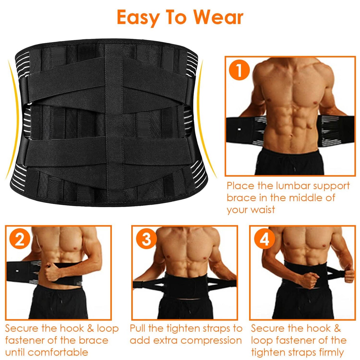 Back Support Brace Breathable Mesh Lumbar Support Belt