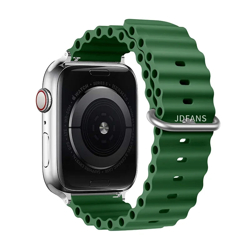 Ocean strap For Apple Watch Ultra 2 Band 49mm 10 9 8 7 45mm 41mm Silicone Bracelet Wristband iWatch 6 5 4 3 SE 44mm 40 42mm band