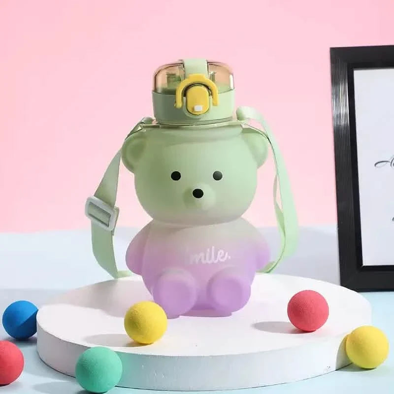BPA-free Kawaii Bear Straw Water Bottle