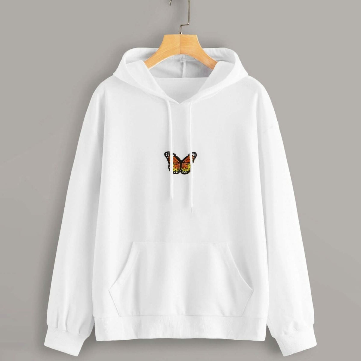 Butterfly Graphic Drawstring Hoodie