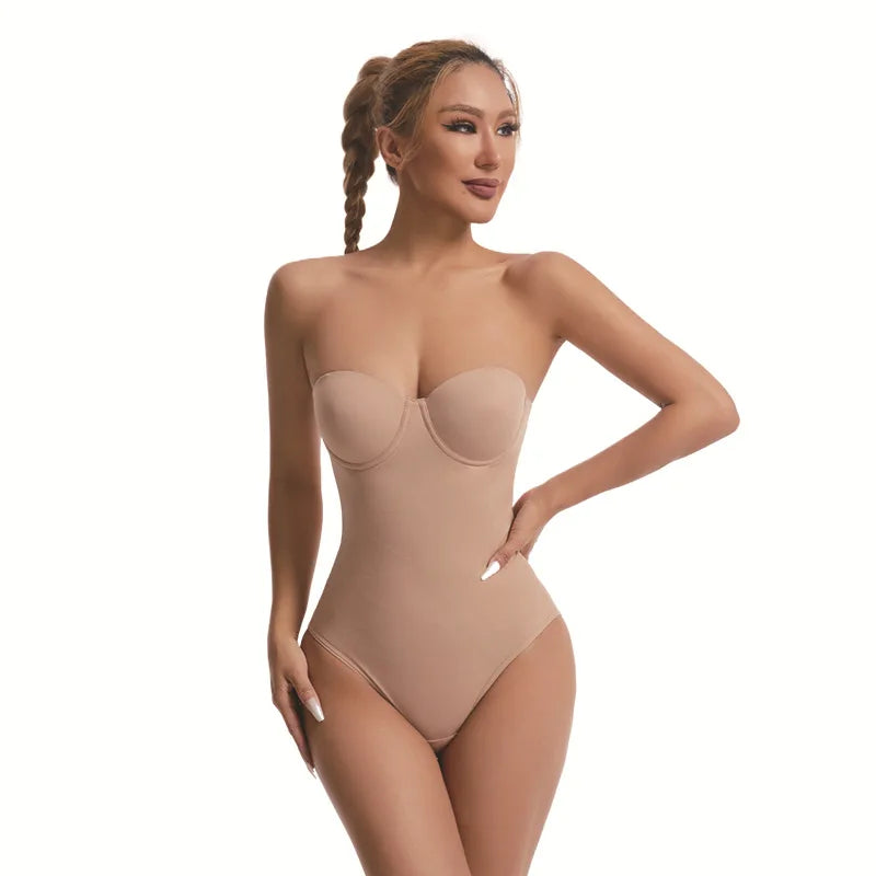 Cross-Border Plus Size Seamless One-Piece Shapewear Dress Special Strapless Corset Waist Cincher Hip Lifter with Bra