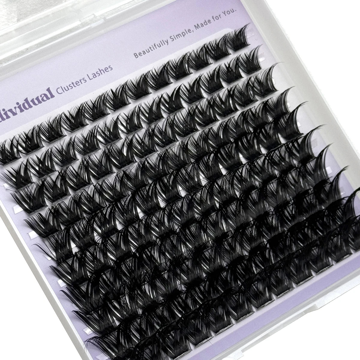 HBZGTLAD 10rows 110fans Diy Cluster Lashes8-16mm Cat Eye Lashes Invisible Band Premium Mink Manga Lash Clusters  Spiky Lashes