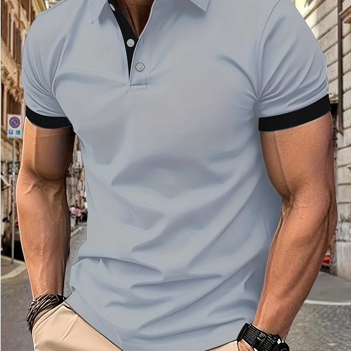 Breathable Regular Fit Golf Shirt, Men's Casual V-Neck T-Shirt Short Sleeve For Summer, Men's Clothing