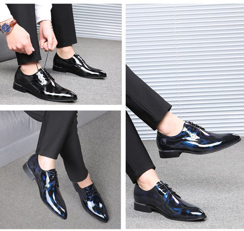 Elegant Men's Oxford Brogue Shoes - Lace-Up Pointed Toe, Durable & Comfortable for Wedding, Business & Office Wear, All-Season Design