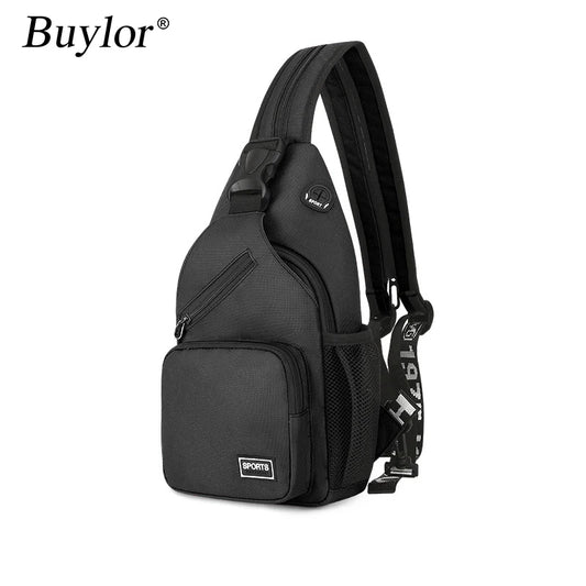 Buylor Shoulder Chest Bag Man Large Capacity Messenger Bag Women Small Backpack Boy Girl Multifunctional Cycling Sports Rucksack