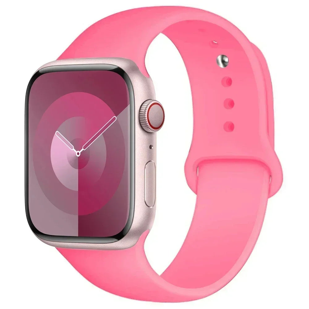 Silicone Band For Apple Watch strap 44mm 45mm 40mm 41mm 42-46mm sport bracelet iwatch series 8 7 6 5 4 9 10 11 SE-Ultra 2/3 49mm