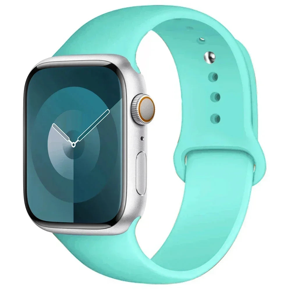 Silicone Band For Apple Watch strap 44mm 45mm 40mm 41mm 42-46mm sport bracelet iwatch series 8 7 6 5 4 9 10 11 SE-Ultra 2/3 49mm
