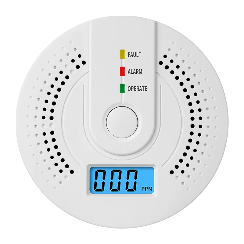 Digital CO Gas Monitor Alarm Detector Audible and Visual Alarm Battery Powered Portable CO Detector for Home Warehouse