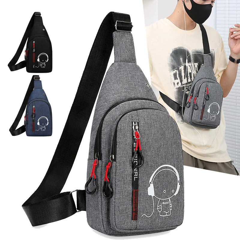 Men's Chest Bag Casual Fashion Shoulder Bag Male Hand Crossbody Korean Cycling Backpack