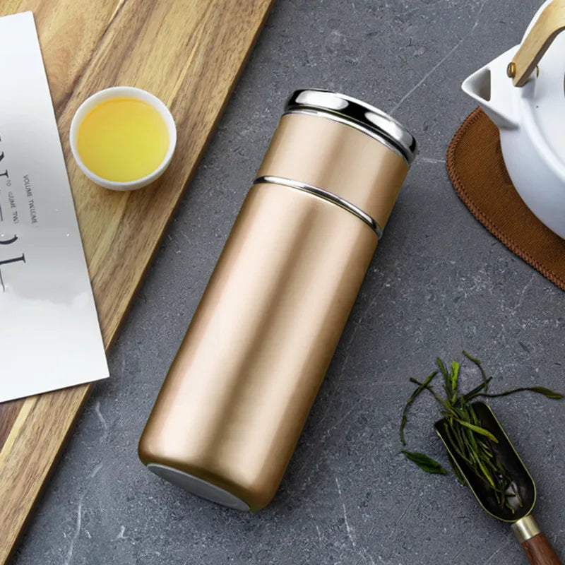 420ml Double Stainless Steel 304 Tea Vacuum Flask With Filter Leak-Proof Business Style Thermos Mug Thermal Water Bottle Tumbler