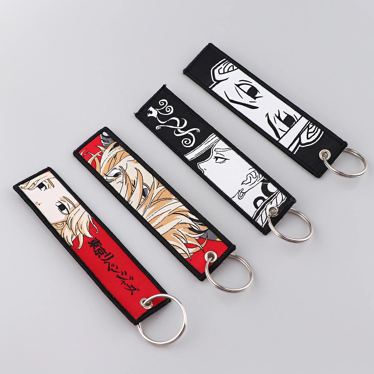 Classic Anime Cool Embroidery Key Fobs Key Tag Motorcycles Cars Backpack Chaveiro Keychain For Friends Fashion Key Ring Gifts