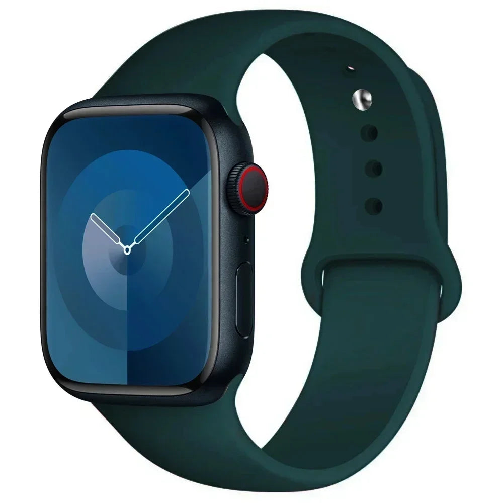 Silicone Band For Apple Watch strap 44mm 45mm 40mm 41mm 42-46mm sport bracelet iwatch series 8 7 6 5 4 9 10 11 SE-Ultra 2/3 49mm