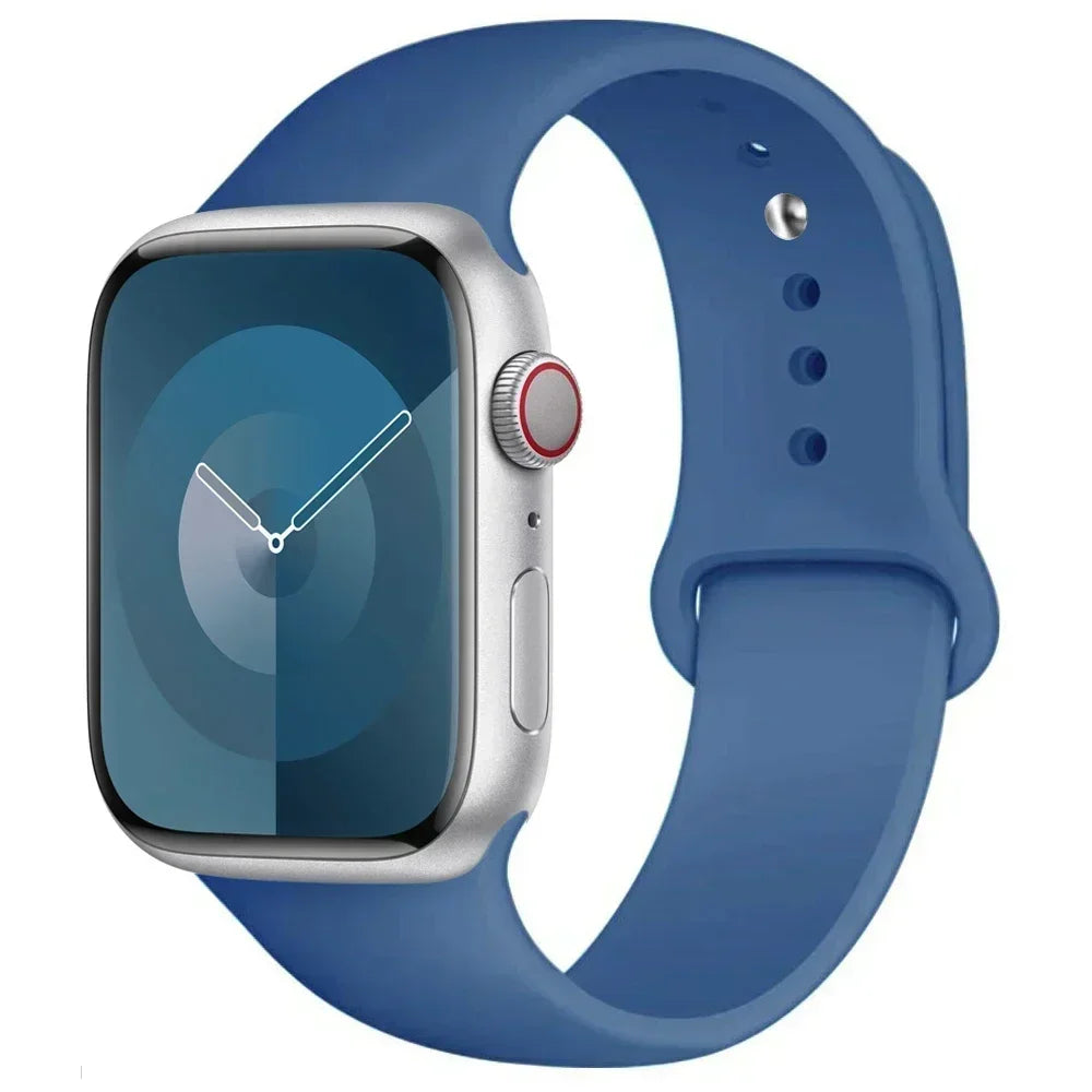 Silicone Band For Apple Watch strap 44mm 45mm 40mm 41mm 42-46mm sport bracelet iwatch series 8 7 6 5 4 9 10 11 SE-Ultra 2/3 49mm