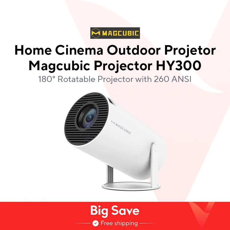 Magcubic Projector HY300 Pro 4K Android 11 Dual Wifi6 260ANSI Allwinner H713 BT5.0 1080P 1280*720P Home Cinema Outdoor Projetor