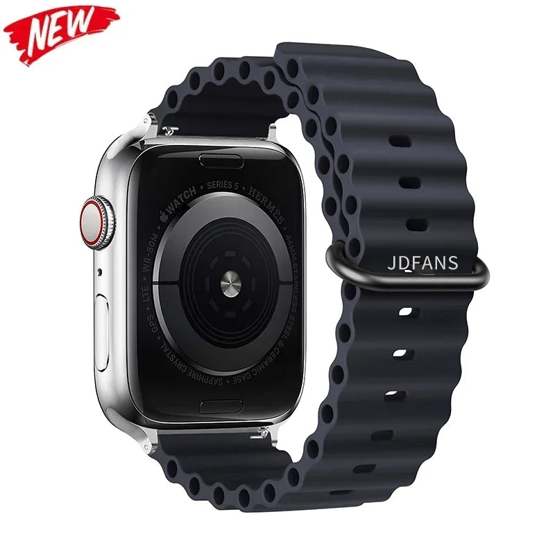 Ocean strap For Apple Watch Ultra 2 Band 49mm 10 9 8 7 45mm 41mm Silicone Bracelet Wristband iWatch 6 5 4 3 SE 44mm 40 42mm band