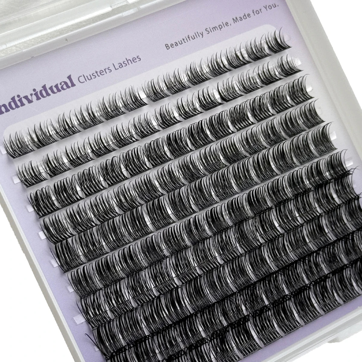 HBZGTLAD 10rows 110fans Diy Cluster Lashes8-16mm Cat Eye Lashes Invisible Band Premium Mink Manga Lash Clusters  Spiky Lashes