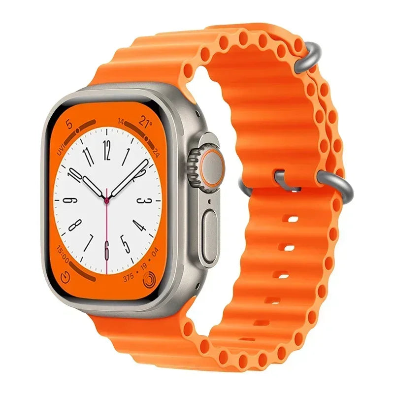 Silicone Ocean band for Apple Watch straps 45mm 46mm 40mm Ultra 2 49mm 44mm 41mm 38-42mm sport bracelet series 10 9 8 7 6 5 4 SE