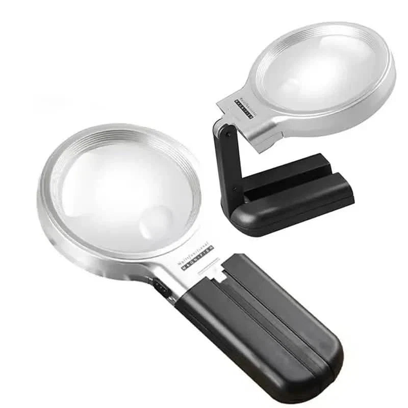 Desktop Handheld Magnifier Two-way Magnifying Mirror Foldable